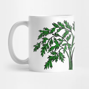 Lush Greenery - Refreshing and Vibrant Leafy Plant Illustration Mug